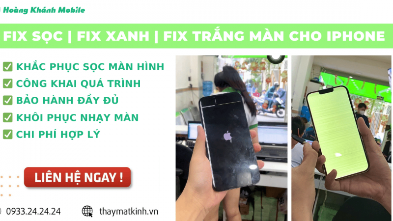 Fix Sọc iPhone 12 Mini Tại Hoàng Khánh Mobile