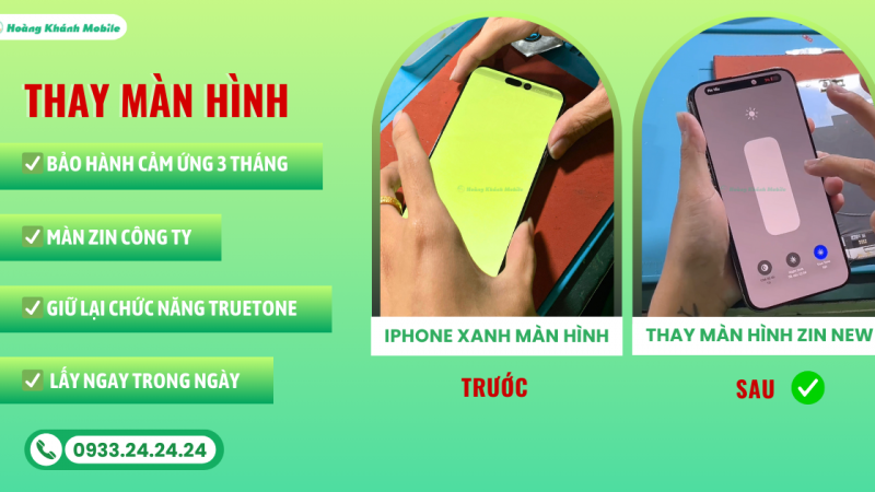 Thay Màn Hình iPhone 15 Pro Max | Giữ Chức Năng True Tone Zin, Bảo Hành Cảm Ứng 3 Tháng