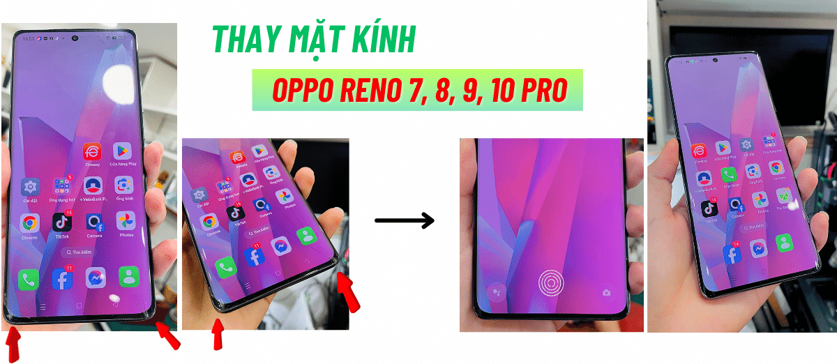 Ép Kính Oppo Reno 8, 9, 10 Pro | Hoàng Khánh Mobile