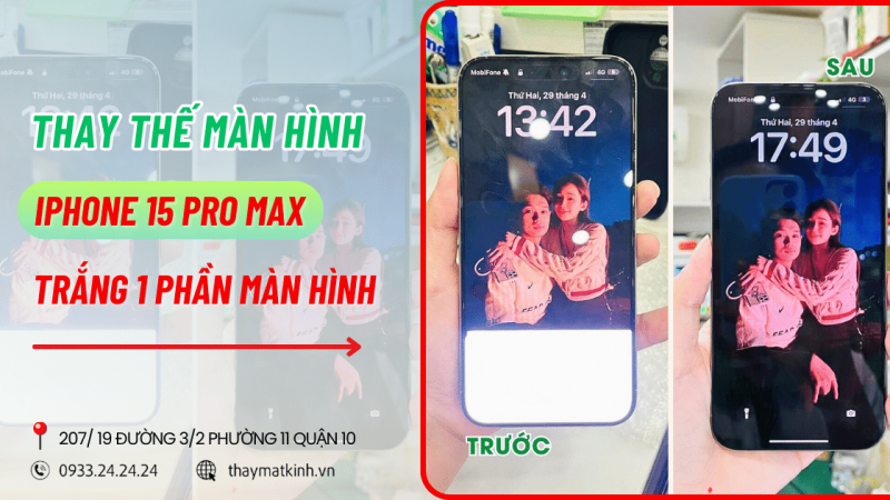 Thay Màn Hình iPhone 15 Pro Max Zin-New | Nhanh Chóng Lấy Ngay Trong Ngày