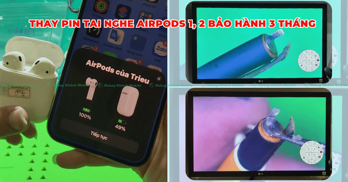 Thay Pin AirPods 2 – tặng miễn phí khắc LASER trang trí lên dock sạc