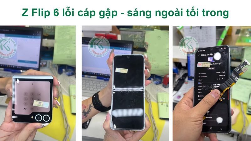 Z Flip 6 gặp tình trạng sáng ngoài, tối trong – lỗi cáp gập màn hình