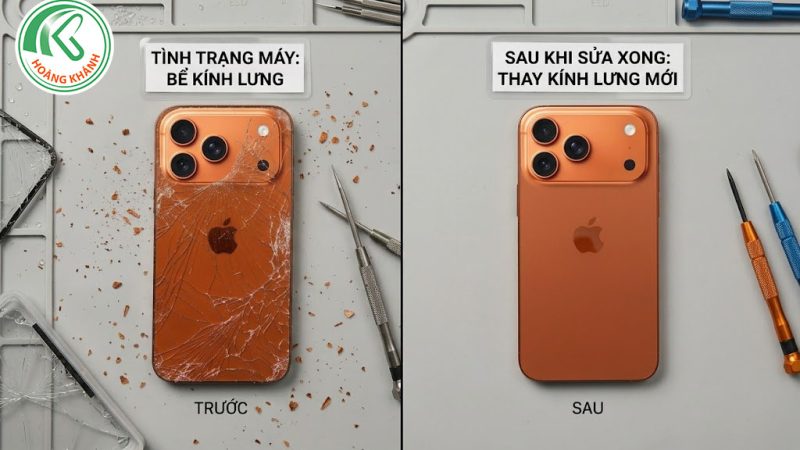 Dịch Vụ Thay Kính Lưng iPhone 16 / 17 Series Giá Rẻ, Lấy Ngay Tại Hoàng Khánh Mobile