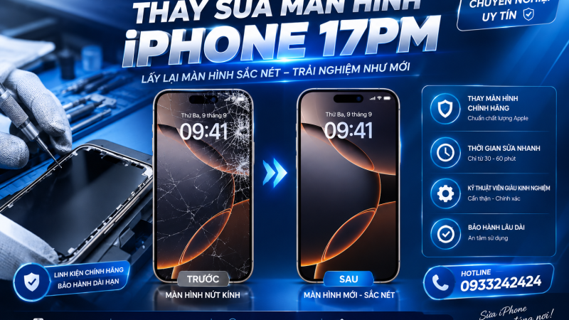Dịch Vụ Ép Kính & Thay Màn Hình iPhone 16, 17 Series Giá rẻ Tại Tp.HCM