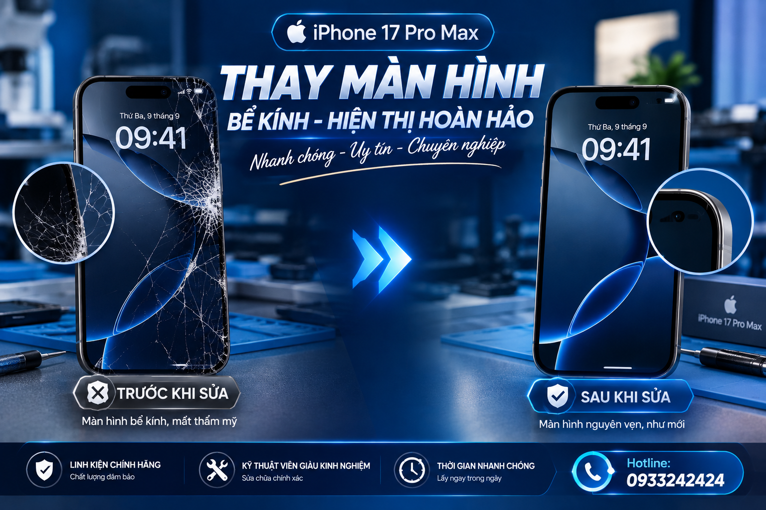 Trước và sau khi ép kính